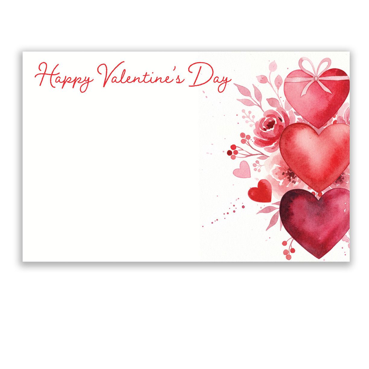 CAPRI CARD "HAPPY VALENTINE'S DAY", RED HEARTS, 50 PIECES
