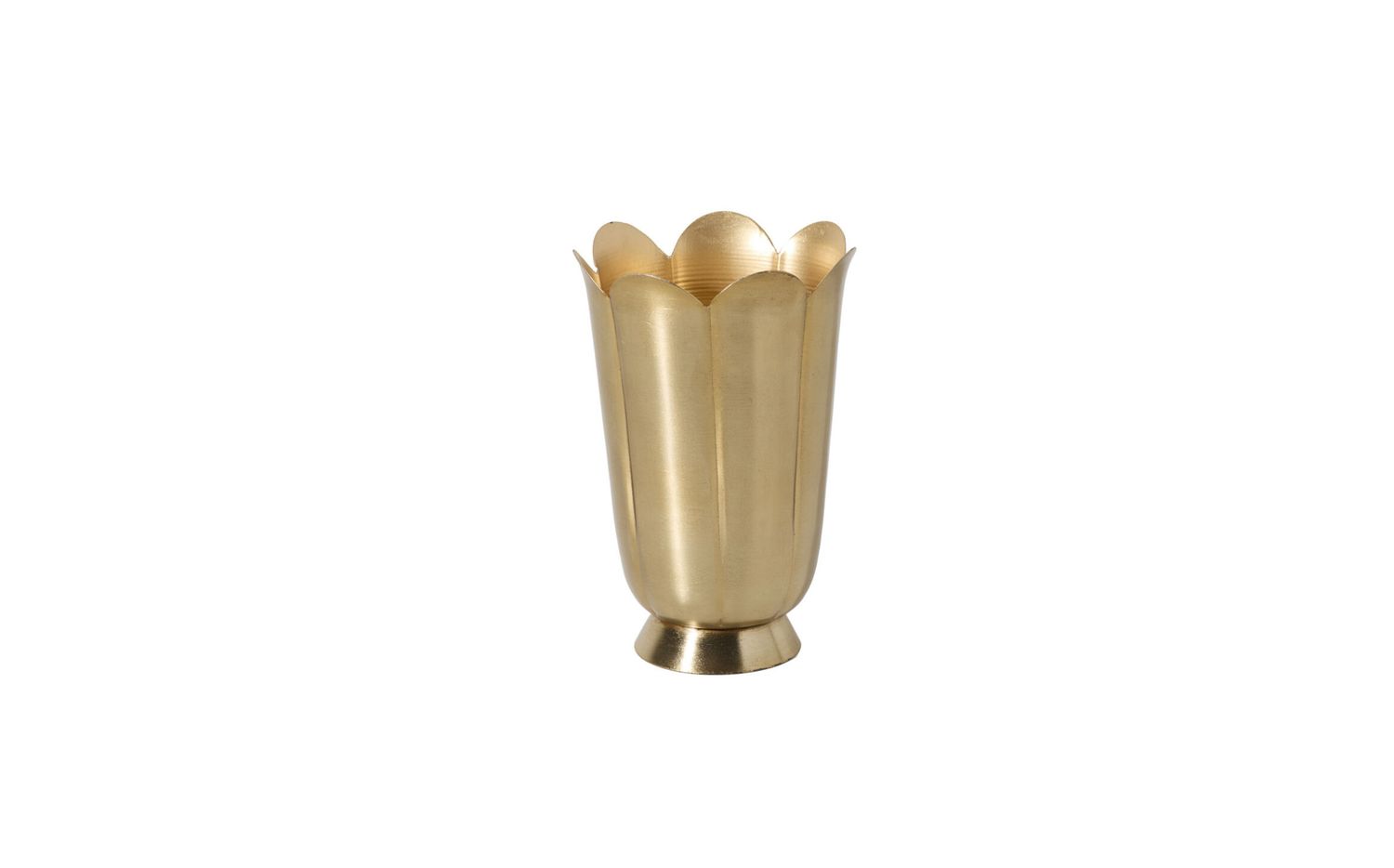 7”H X 4” GOLD METAL BUTTERCUP VASE