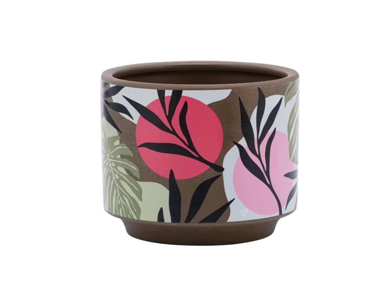 4.75"H X 5.5" TROPICAL LEAVES PLANTER