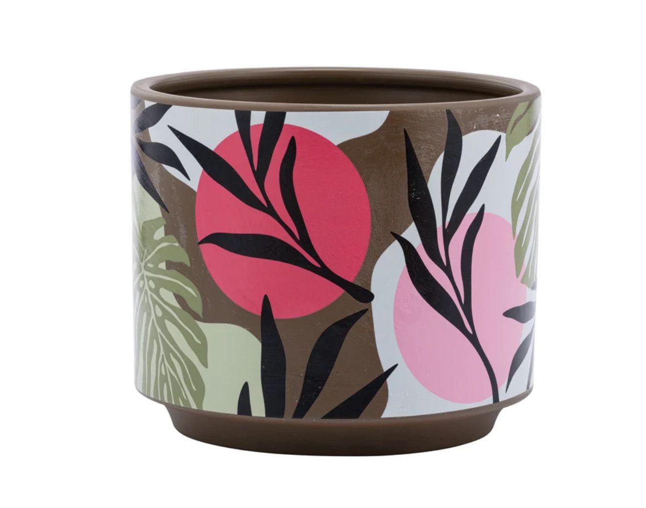 6.5"H X 7.25" LARGE TROPICAL LEAVES PLANTER
