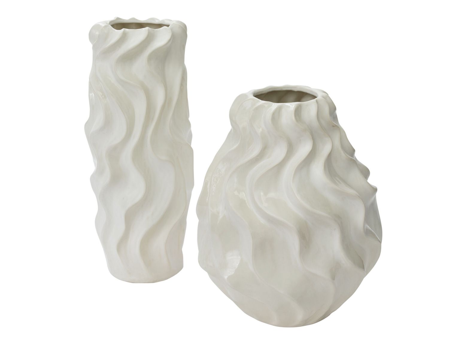 WHITE SEMI-GLOSS CERAMIC THESSALY VASE
