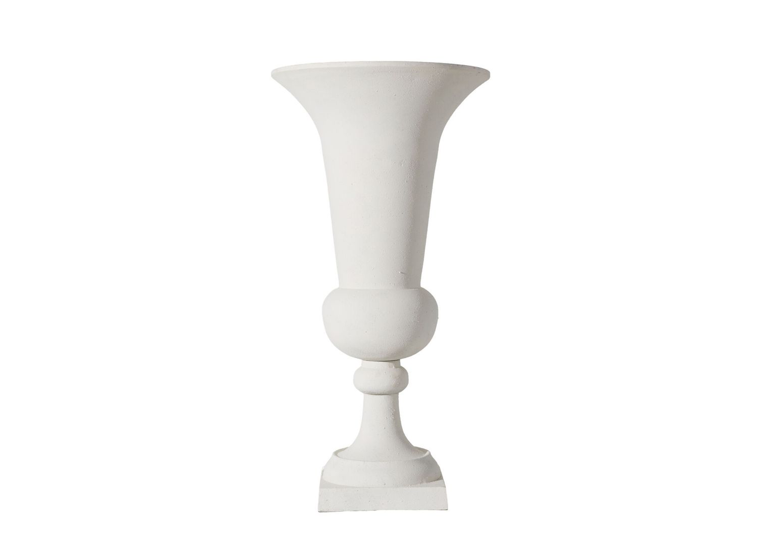 39.75”H X 20.5” WHITE METAL SPARTA URN