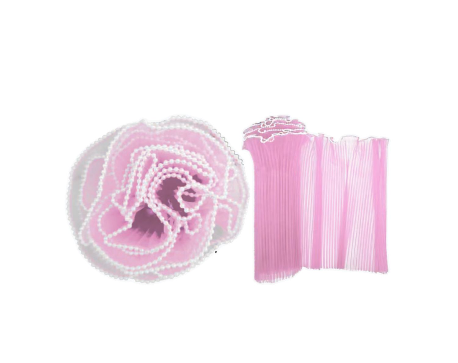 MESH PINK RUFFLED FLOWER WRAPPER 23" X 22" X 20"