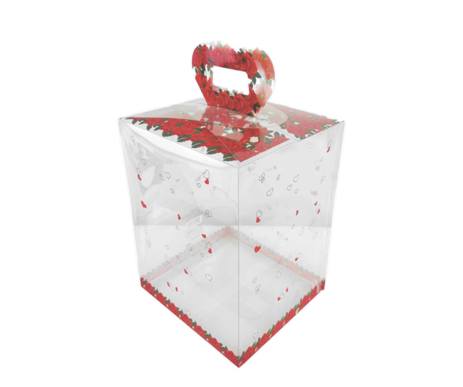12" CLEAR BOX WITH HEART HANDLE