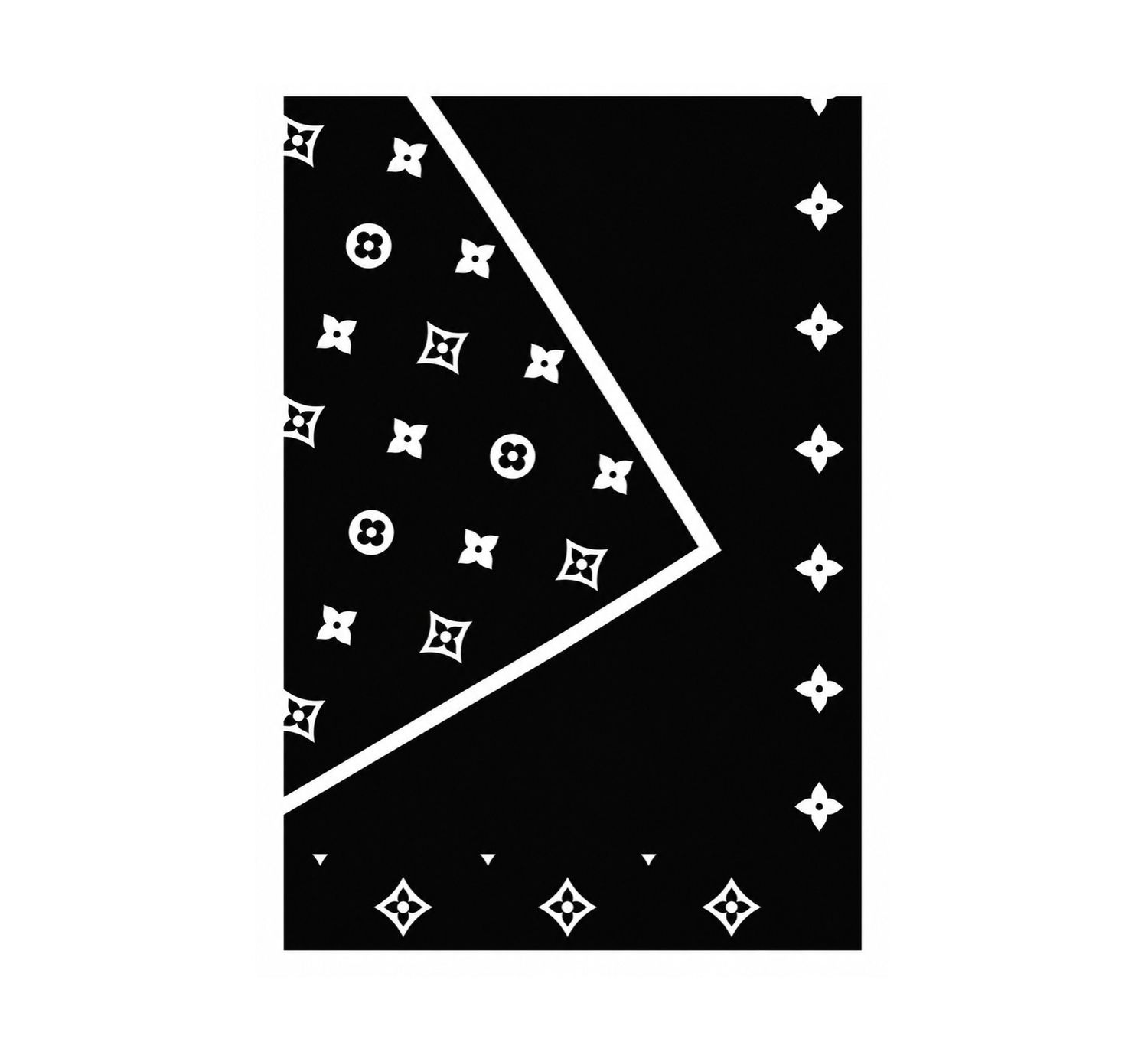 22.5" X 22.5" BLACK WITH WHITE FLORAL PAPER, 20 PCS