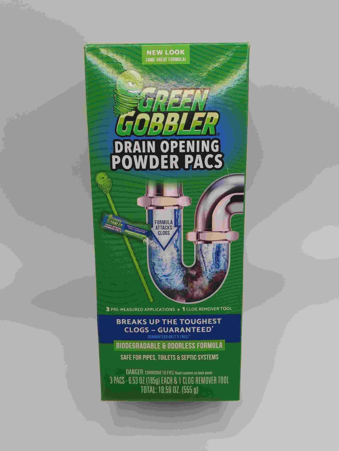 GREEN GOBBLER DRAIN OPENING POWDER 3PK CANISTER