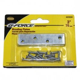 G-FORCE 40508 3" MENDING PLATE ZINC PLATED CARDED WITH SCREWS (4/CARD)