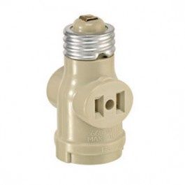 LEVITON 004-01403-00I TWO OUTLET SOCKET ADAPTER IVORY
