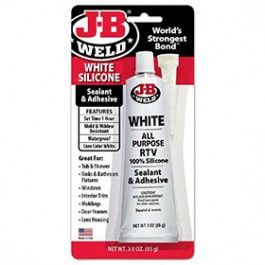 J-B WELD 31312 3 OZ WHITE ALL PURPOSE RTV 100% SILICONESEALANT &amp; ADHESIVE