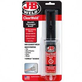J-B Weld ClearWeld 5 Minute Epoxy, Clear, 14ml w/Static Mixer,