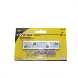 G-FORCE  4" MENDING PLATE ZINC PLATED CARDED WITH SCREWS (4/CARD)