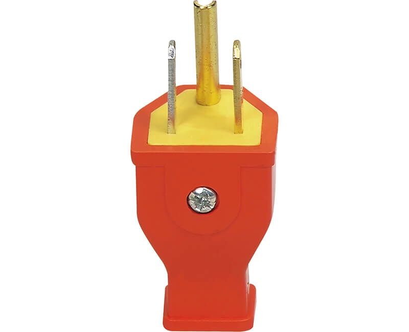 GROUNDED 2P/3 WIRE APPLIANCE PLUG ORANGE 15AMP 125VOLT