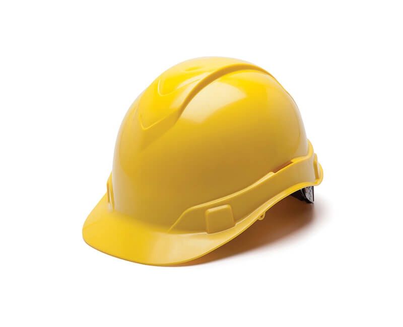 Yellow Pyramex Hard Hat with suspension 6 PT