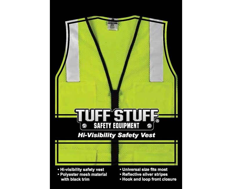 Safety vest Ansi Class ll Lime  Mesh 2" silver strip L-XL Plybag