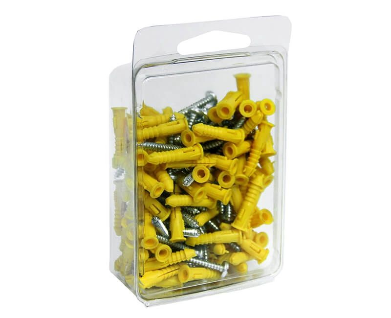 Ribbed Plastic Anchor with Screws contractor pack #6-8, 150 pcs  per pkt