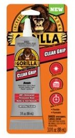 GORILLA CRYSTAL CLEAR CONTACT ADHESIVE 3 OZ CLEAR-GRIP