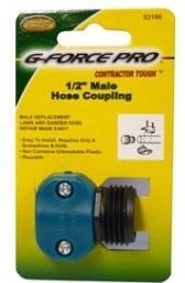 G-FORCE POLY MALE COUPLING FOR 7/16",1/2" AND 9/16" HOSE