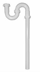 PLASTIC ADJUSTABLE "S" TRAP 1 1/2" WHITE (WITH ADAPTER, LESS CLEANOUT) - A2500B