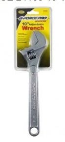 G-FORCE 24103 10" ADJUSTABLE WRENCH CHROME VANADIUM SATIN FINISH