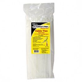 G-FORCE 25226 100 PK 11" NYLON CLEAR CABLE TIES