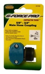 G-FORCE POLY MALE COUPLING FOR 5/8" AND 3/4" HOSE