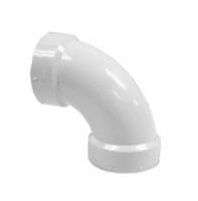 90° ELBOW - PVC-DWV - Hub x Hub x 1/4" Bend-1"