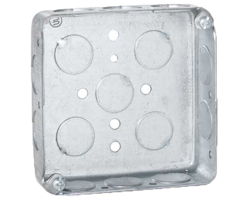 Electrical Metal box BOX 4″ SQUARE 1-1/2 DEEP 1900 BOX W 1/2" &amp; 3/4" KO (NA4192) (AR192)