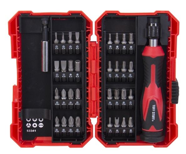 Screwdriver Set CR-V Bits W/ Bit Holder Carded - 34 Pieces