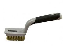 G-FORCE  BRASS WIRE BRUSH SOFT GRIP  5" X 11" WIDE  TPR HANDLE WITH SCRAPER