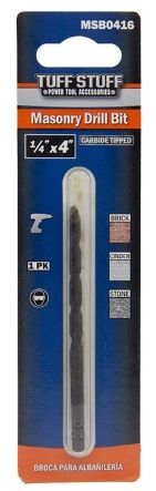 MASONRY BIT 1/4" x 4" BLACK