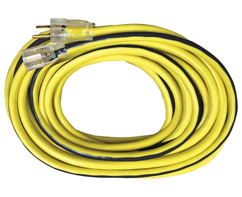 25 Ft. 12 g/3 SJTW Yellow Extension Cords with Lighted End