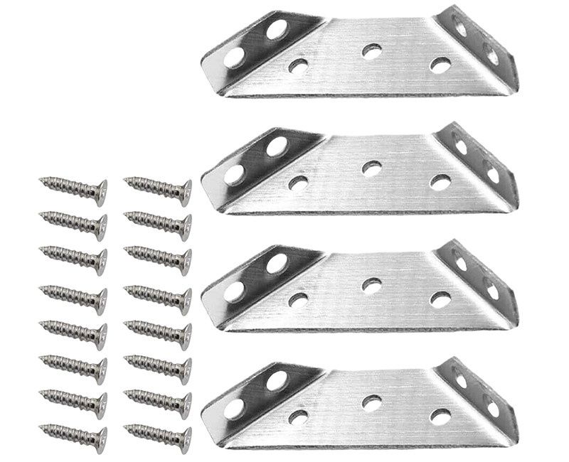 Tringle Support for Furniture &amp; Cabinet Stainless Steel 4 per Card