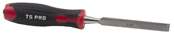 WOOD CHISEL 1/2" RUBBER GRIP HANDLE CR-V BLADE CARDED