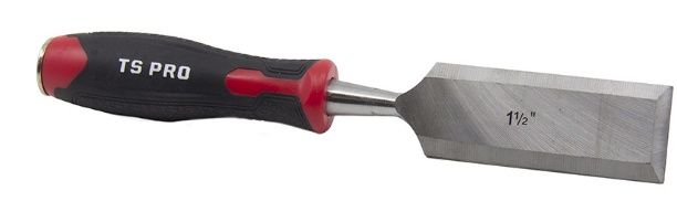 WOOD CHISEL 1-1/2" RUBBER GRIP HANDLE CR-V BLADE CARDED