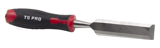 WOOD CHISEL 1" RUBBER GRIP HANDLE CR-V BLADE CARDED