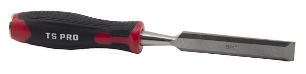 WOOD CHISEL 3/4" RUBBER GRIP HANDLE CR-V BLADE CARDED