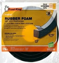 1" X 5/16"X 10' Sponge Rubber Tape - Black