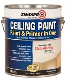 Zinsser ceiling paint - paint and primer in one is formulated with superior stain-blocking technology  Bright White Flat Interior