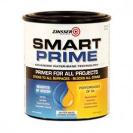 White Zinsser, Smart Prime Water-Based Interior/Exterior Primer/Sealer 1QT