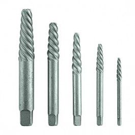 BOSCH BSPE5S 5-Piece Spiral Flute High-Carbon Steel Screw Extractor Assorted Set