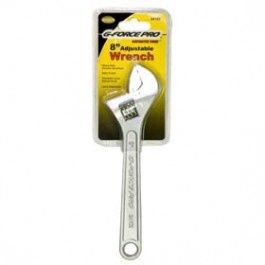 G-FORCE 24102 8" ADJUSTABLE WRENCH CHROME VANADIUM SATIN FINISH