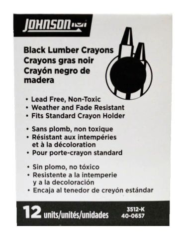 Black Lumber Crayon - 12 Per Box