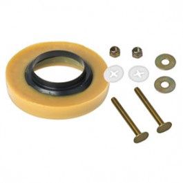 BLACK SWAN 04425 FLANGE &amp; GASKET WAX RING WITH 1/4" X 2-1/4" BRASS BOLT KIT