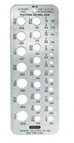 DRILL GAGE FOR 1/16" TO 1/2" BITS STAINLESS STEEL