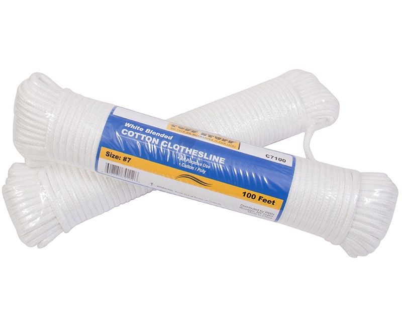 COTTON BLENDED CLOTHESLINE #7 X 100' (2 ROLLS OF 100' CONNECTED) PRICED PER 100'