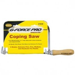 G-FORCE 21630 6-1/2" COPING SAW WOOD HANDLE WITH 5 BLADES