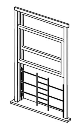 22"-38" X 15" - 3 Bar Child Safety Window Guard