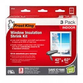 FROST KING V73/3H 18195 42" X 62" INT SHRINK STND WINDOW INSULATION KIT (3)