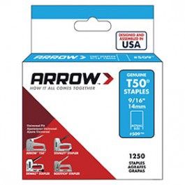 ARROW FASTENER 50924 T50 9/16" HEAVY DUTY STAPLES - 1250 PACK