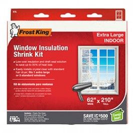 FROST KING V75H 18485 62" X 210" X-LARGE SHRINK WINDOW INSULATION KIT